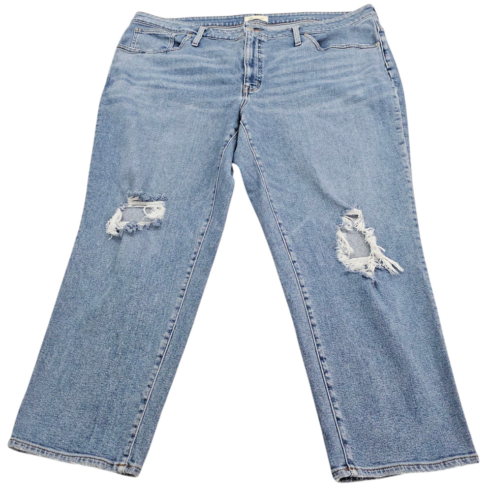 Madewell Jeans Womens Size 24W Roadtripper Slim Boy Distressed Stretch Plus Size